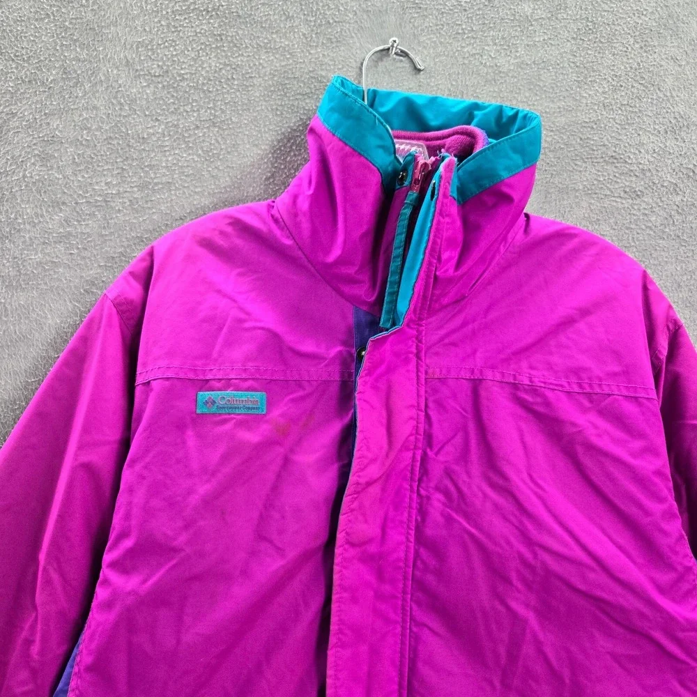 VINTAGE Columbia Boys Jacket XL Pink 3 in 1 Ski Fleece Lined Bugaboo 90s READ